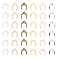 120Pcs 6 Colors Alloy Pendants, Horseshoes Charms, Mixed Color, 16x13x2mm, Hole: 1.2mm, 20pcs/color(FIND-CA0007-16)