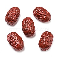 Opaque Resin Decoden Cabochons, Imitation Nut, Red Dates, Brown, 28x18x16mm(RESI-H156-02-08)