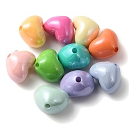 Opaque Acrylic Beads, Heart, Mixed Color, 14.5x18.5x14mm, Hole: 2.7mm(MACR-M025-07)