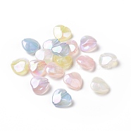 Electroplate Acrylic Beads, Pearlized, Heart, Mixed Color, 16x17x7.5mm, Hole: 2.5mm(OACR-A011-02)