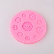 Button Design DIY Food Grade Silicone Molds, Fondant Molds, For DIY Cake Decoration, Chocolate, Candy, UV Resin & Epoxy Resin Jewelry Making, Random Single Color or Random Mixed Color, 95x9mm, Inner Size: 12~28mm(AJEW-L054-29)