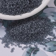 MIYUKI Delica Beads, Cylinder, Japanese Seed Beads, 11/0, (DB0749) Matte Transparent Gray, 1.3x1.6mm, Hole: 0.8mm, about 2000pcs/10g(X-SEED-J020-DB0749)