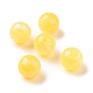 Opaque Acrylic Beads, Glitter Beads, Round, Gold, 15mm, Hole: 2mm, about 210pcs/500g(OACR-E014-19A-02)