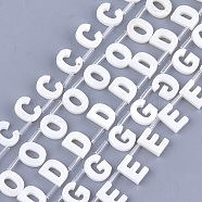 Natural Freshwater Shell Beads, Top Drilled Beads, White, Mixed Letters, 10x2.5~11.5x3mm, Hole: 0.8mm(X-SHEL-T012-59)