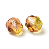 Transparent Czech Glass Beads, Rabbit, Goldenrod, 17.5x15x11.5mm, Hole: 1.4mm(GLAA-G079-03F)