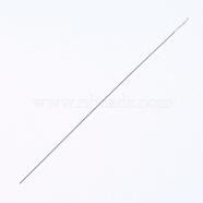 Iron Beading Needle, Twisted, Platinum, 12.6x0.04cm(IFIN-P036-05B)