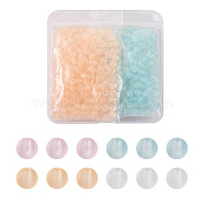 800Pcs 4 Colors Transparent Acrylic Beads, Frosted, Round, Mixed Color, 7.5mm, Hole: 1.6mm, 200pcs/color(FACR-TA0001-03)