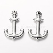 Anchor 304 Stainless Steel Pendants, Stainless Steel Color, 26x16.5x3mm, Hole: 2mm(STAS-I045-26)