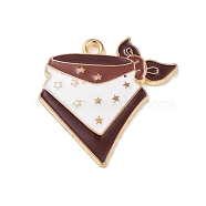 West Cowboy Theme Golden Plated Alloy Enamel Pendants, Scarf, 25x26x2.5mm, Hole: 1.8mm(FIND-B036-02G)