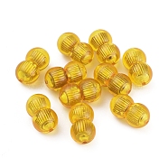 Brass Screw Clasps, with Resin & Amber, Translucent, Compacting Molding, Column, Platinum & Golden, Yellow, 8x13mm, Hole: 1mm(KK-D396-01B)