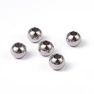 Round 202 Stainless Steel Beads, Stainless Steel Color, 8x6.5mm, Hole: 3.5mm(STAS-O091-C-04P)
