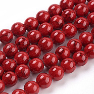 Synthetic Turquoise Beads Strands, Dyed, Round, Red, 8mm, Hole: 1mm, about 50pcs/strand, 15.7 inch(X-TURQ-H038-8mm-XXS17)