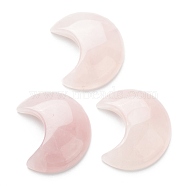 Natural Rose Quartz Cabochons, No Hole/Undrilled, for Wire Wrapped Pendant Making, Moon, 34~35x29~30x7.5~9mm(G-A182-02E)