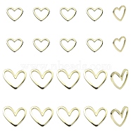 20Pcs 2 Styles Brass Linking Rings, Heart, Real 14K Gold Filled, 9~12x10~13mm, 10pcs/style(KK-YW0002-31)