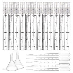 Glass Graduated Spray Bottles, Refillable Bottles, for Perfume, Essential Oils, Liquids, Column, Clear, 118.5mm, Capacity: 10ml, 38pcs/box(MRMJ-FH0001-06)