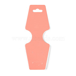 Cardboard Fold Over Paper Display Hanging Cards, Used For Necklace, Earrings and Pendants Accessory Display, Pink, 120x45x0.4mm, Hole: 2mm and 6.5x18mm(X-CDIS-E007-12)