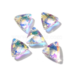 Glass Charms, Triangle, AB Color, Faceted, Clear AB, 13x14x5mm, Hole: 1.4mm(GLAA-I057-10A)