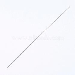 Iron Beading Needle, Twisted, Platinum, 12.6x0.04cm(IFIN-P036-05B)