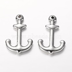 Tarnish Resistant Anchor 304 Stainless Steel Pendants, Stainless Steel Color, 26x16.5x3mm, Hole: 2mm(STAS-I045-26)