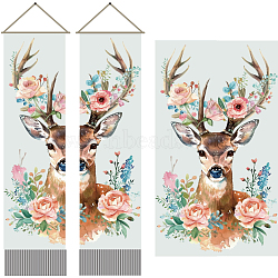 Polyester Wall Hanging Tapestry, for Bedroom Living Room Decoration, Rectangle, Deer, 1160x330mm, 2pcs/set(AJEW-WH0399-091)