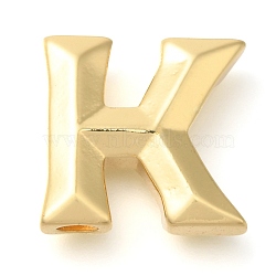 Rack Plating Brass Pendants, Long-Lasting Plated, Cadmium Free & Lead Free, Letter A~Z Charms, Letter K, 17.5x18x6mm, Hole: 3.5x2mm(KK-I722-07G-K)