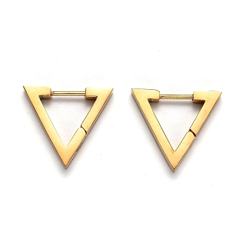 304 Stainless Steel Triangle Huggie Hoop Earrings, Golden, 16x18x3mm, Pin: 1mm