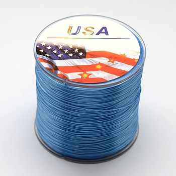 Flat Elastic Crystal String, Elastic Beading Thread, for Stretch Bracelet Making, Sky Blue, 0.6mm, about 328.08 yards(300m)/roll