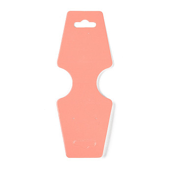 Cardboard Fold Over Paper Display Hanging Cards, Used For Necklace, Earrings and Pendants Accessory Display, Pink, 120x45x0.4mm, Hole: 2mm and 6.5x18mm