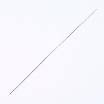 Iron Beading Needle, Twisted, Platinum, 12.6x0.04cm