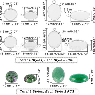 DIY Flat Round & Oval Stone Pendant Making Kit(DIY-UN0003-08)-5