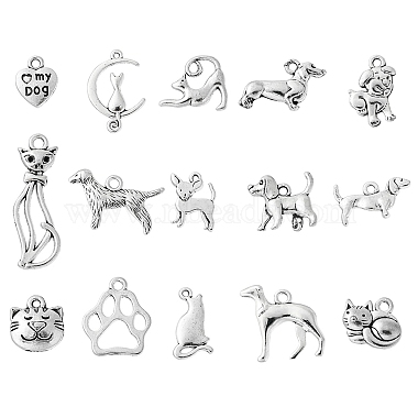 Antique Silver Mixed Shapes Alloy Pendants