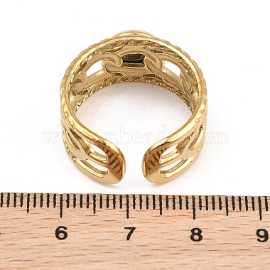 304 Stainless Steel Cuff Ring Components(SA-CBA82C8-01A-G)-3