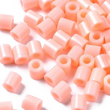 LightSalmon Tube Plastic Beads