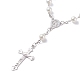 Bracelet chapelet en perles d'imitation prière religieuse(BJEW-O140-01P)-2
