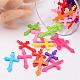 Mixed Color Cross Acrylic Pendants For Jewelry Making Embellishments DIY Craft(X-SACR-515-M)-3