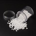 Czech Glass Seed Beads, 2-Hole Duo Beads, Opaque Colours, White, 5x3.5x3mm, Hole: 0.5mm, about 630pcs/box(SEED-JP0005-03050)