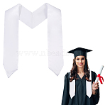 Satin Graduation Ribbon Etiquette Shoulder Belt, White, 1500x114x0.5mm(AJEW-WH0609-002)
