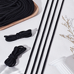 20Pcs Polyester Shoelaces, with Plastic Cord End, for Shoe Accessories, Black, 1200x4mm(OFST-LP0001-03B)