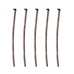 Iron Flat Head Pins, Cadmium Free & Nickel Free & Lead Free, Red Copper Color, Size: about 4.0cm long, 0.75~0.8mm thick, head: 2mm, about 5290pcs/1000g(HPR4.0cm-NF)