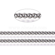 Brass Curb Chains, Twisted Chains, Soldered, with Spool, Gunmetal, 2x1.2x0.3mm, about 82.02 Feet(25m)/roll(CHC-S009-001B)