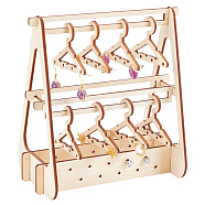 Coat Hanger Removable Wood Earring Displays, with 8 hangers, for Jewelry Display Supplies, PapayaWhip, Finish Product: 8.2x14.2x15cm, about 15pcs/set(EDIS-WH0029-26)