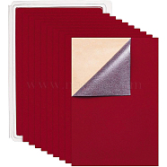 Jewelry Flocking Cloth, Polyester, Self-adhesive Fabric, with Rubber, Rectangle, Dark Red, 295x200mm(TOOL-BC0008-02D)