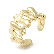 Brass Open Cuff Ring, Braided Style Ring for Women, Real 18K Gold Plated, US Size 5 3/4(16.3mm), 4~12mm(RJEW-Q778-26G)
