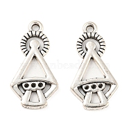 Tibetan Style Alloy Pendant Rhinestone Settings, Cadmium Free & Lead Free, Triangle, Antique Silver, Fit for 1mm Rhinestone, 26x13.5x2mm, Hole: 1.8mm, about 632pcs/1000g(TIBE-P001-51AS)