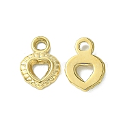 304 Stainless Steel Pendants, Heart Charms, Real 14K Gold Plated, 18.5x13.5x3.2mm, Hole: 2.8mm(STAS-L269-026G)