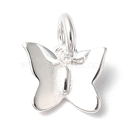 925 Sterling Silver Charms, with Jump Rings, Silver Color Plated, Butterfly, 7x6x1mm, Hole: 2mm(STER-M120-01A-S)