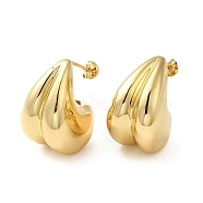 Rack Plating Brass Teardrop Stud Earrings for Women, Lead Free & Cadmium Free, Long-Lasting Plated, Real 18K Gold Plated, 27x17.5mm(EJEW-Z019-27G)