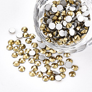 Glass Flat Back Rhinestone Cabochons, Back Plated, Faceted Half Round, Aurum, SS20, 4.6~4.8x2mm, about 1440pcs/bag(RGLA-S002-20SS-32)