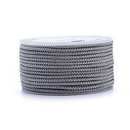 Polyester Braided Cord, Gray, 2mm, about 16.4 yards(15m)/roll(OCOR-F010-A34-2MM)