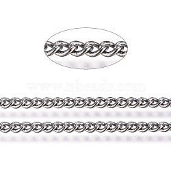 Brass Curb Chains, Twisted Chains, Soldered, with Spool, Gunmetal, 2x1.2x0.3mm, about 82.02 Feet(25m)/roll(CHC-S009-001B)
